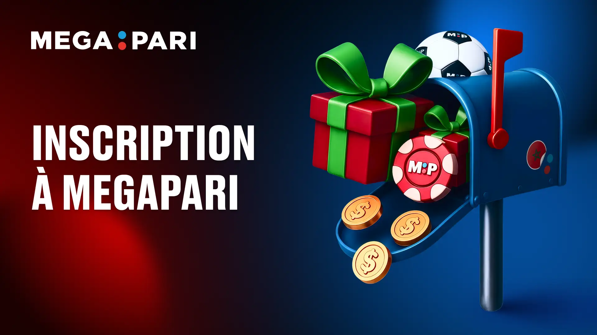 Étapes pour s’inscrire à un compte Megapari au Maroc via la plateforme en ligne Interface Megapari sur téléphone avec le drapeau du Maroc pour le processus d’inscription